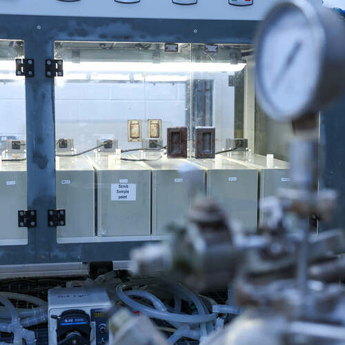 A wide-view of a research lab.